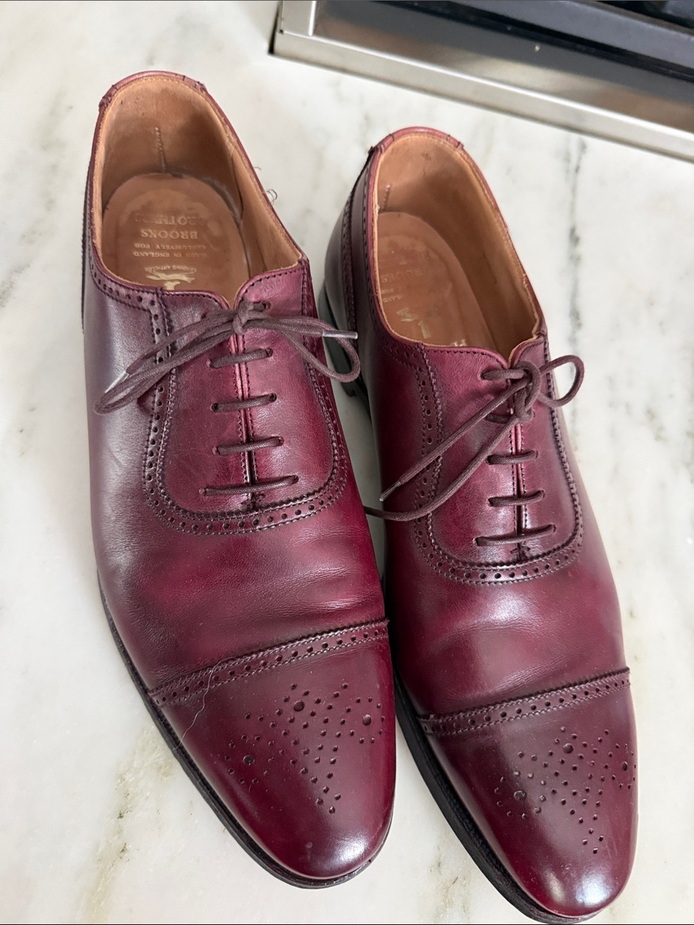 Crockett and Jones for BB burgundy cap toe Balmoral 10D